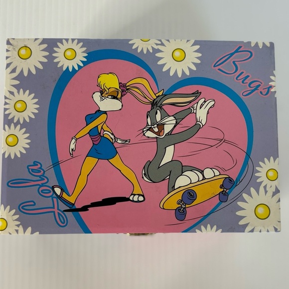 Bugs & Lola Musical Jewelry Box 1997 Renewed from WB 1935"Merrily We Roll Along" - Picture 2 of 14
